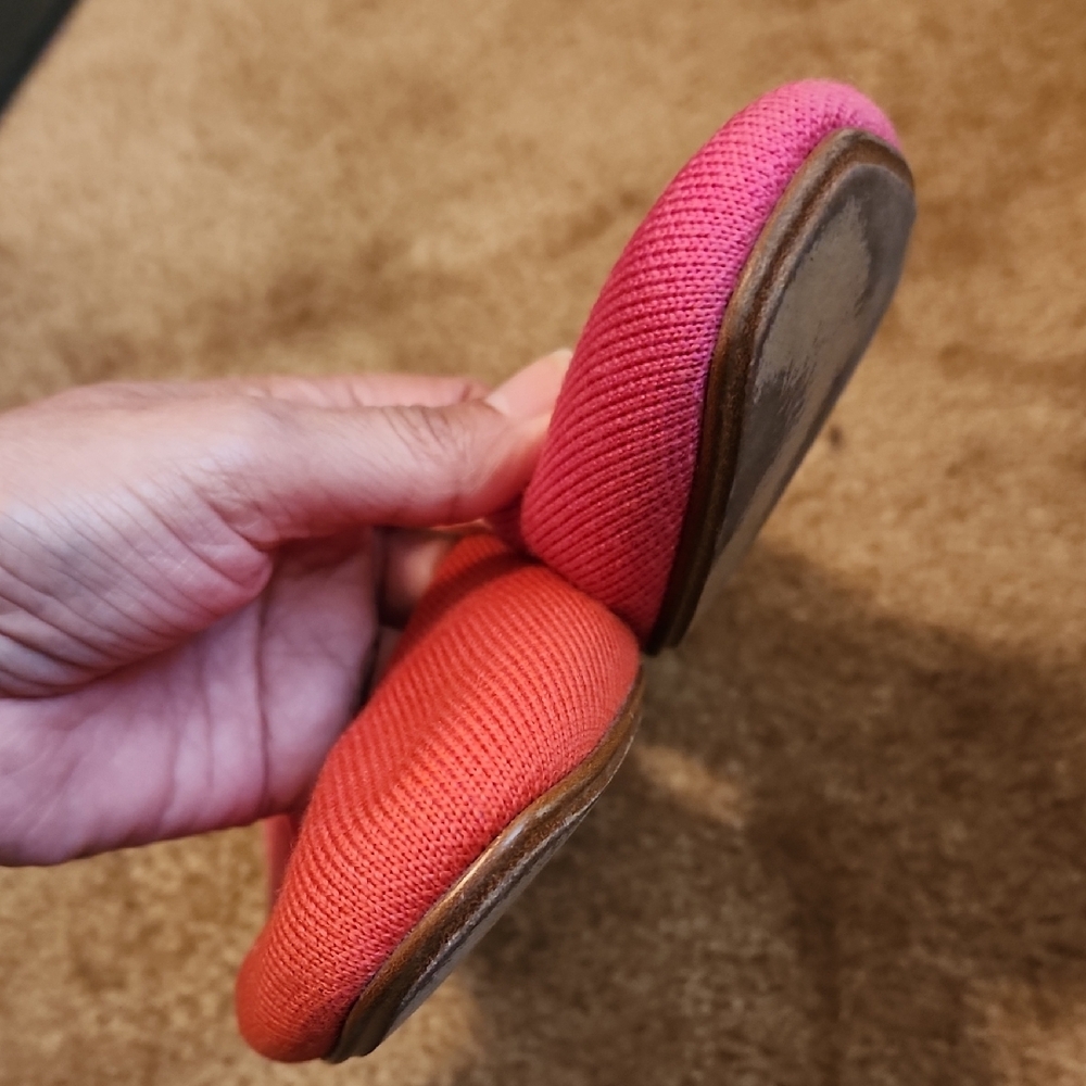 Rothy's X Marta Ferri Flats Flame Azalea Colorblock Especial Edition Retired - Picture 4 of 15